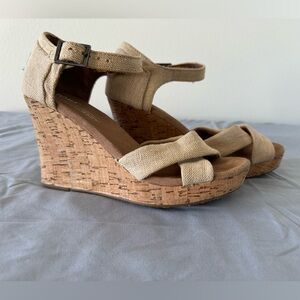 TOMS Sienna Criss Cross Cork Wedge